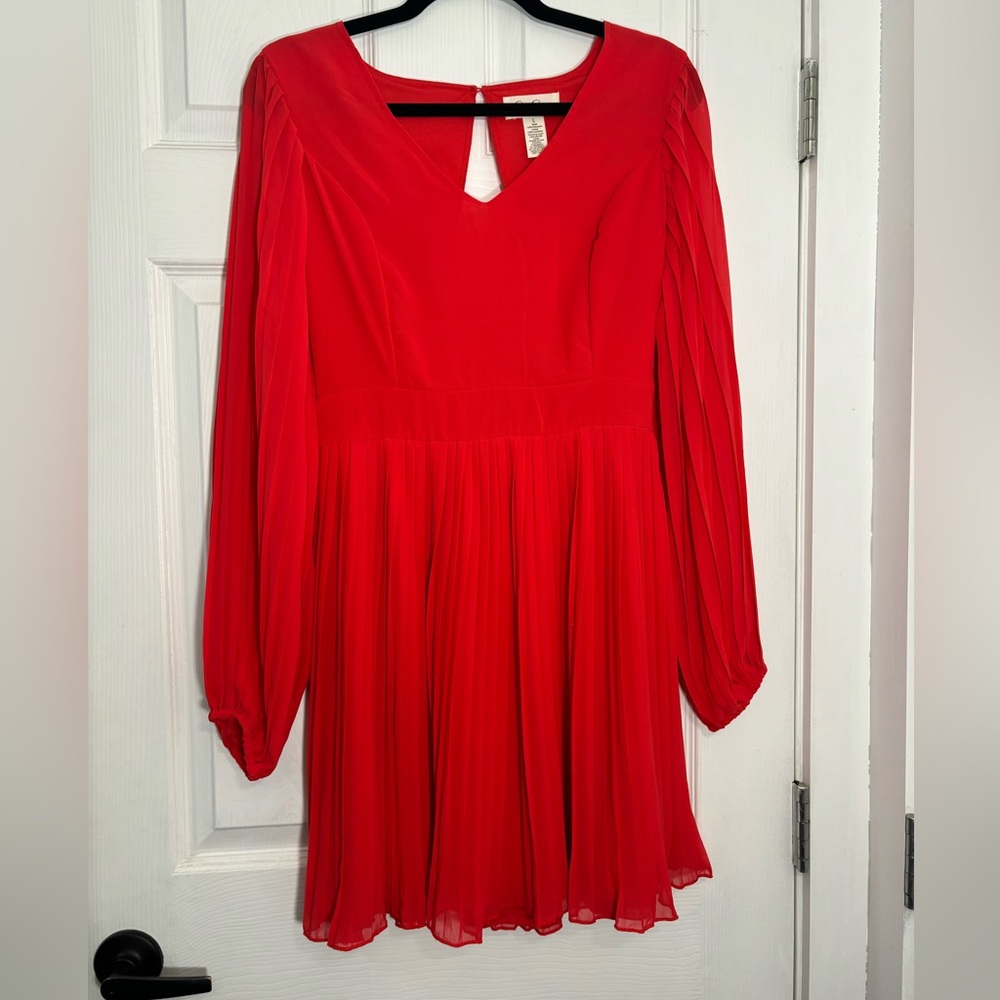 Jessica Simpson Red Pleated Dress